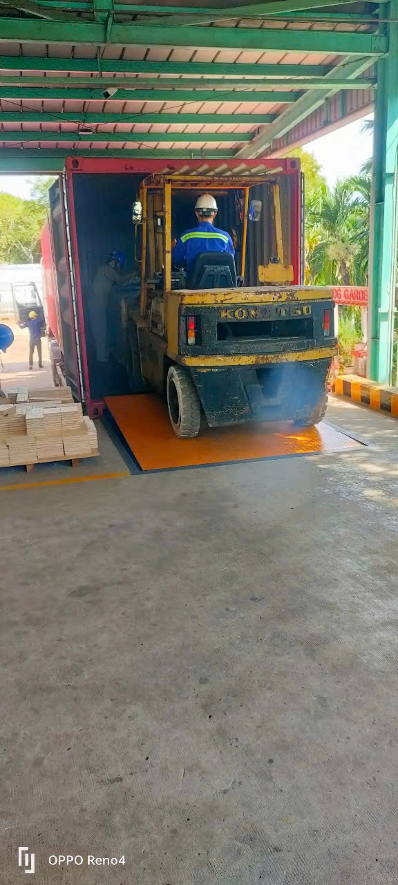 XE NÂNG 10 TẤN ĐÓNG TÔN LÊN CONT